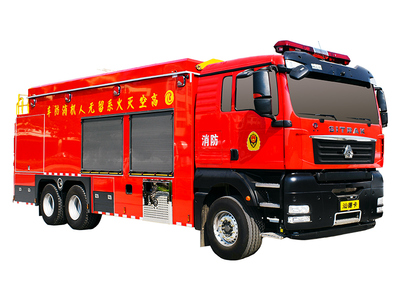Moored unmanned aerial vehicle fire truck